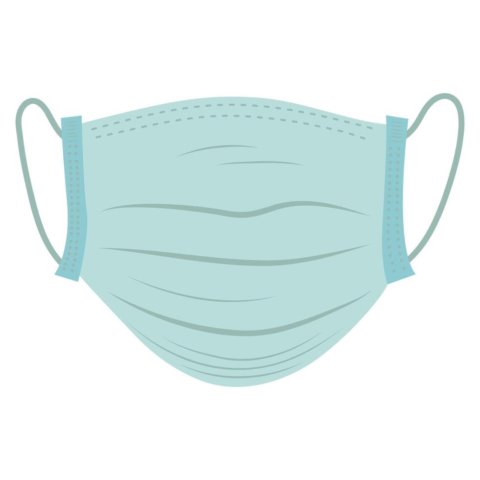 Medical protective mask on white background. Doctor mask and corona virus protection. illustration. vector