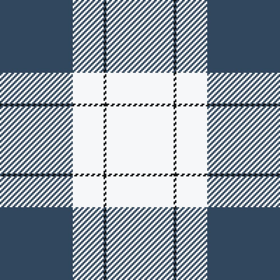Stylish navy blue and white plaid pattern. Perfect for textile designs, website backgrounds, or crafting projects. This clean, modern design evokes a sense of order and sophistication. vector
