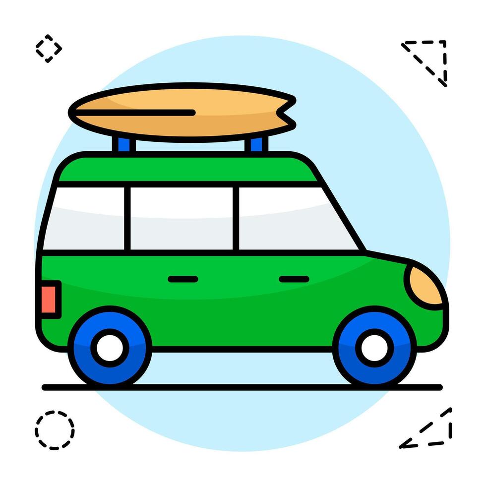 Modern Flat Circular design icon of road trip vector