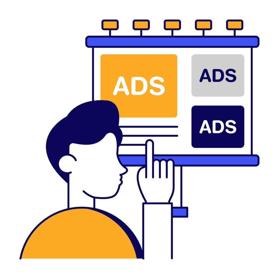 Premium icon of ad board vector