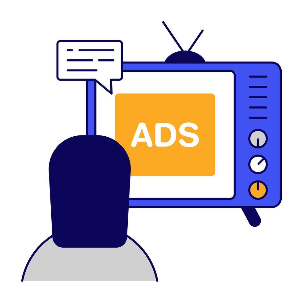 Modern icon of tv ad vector