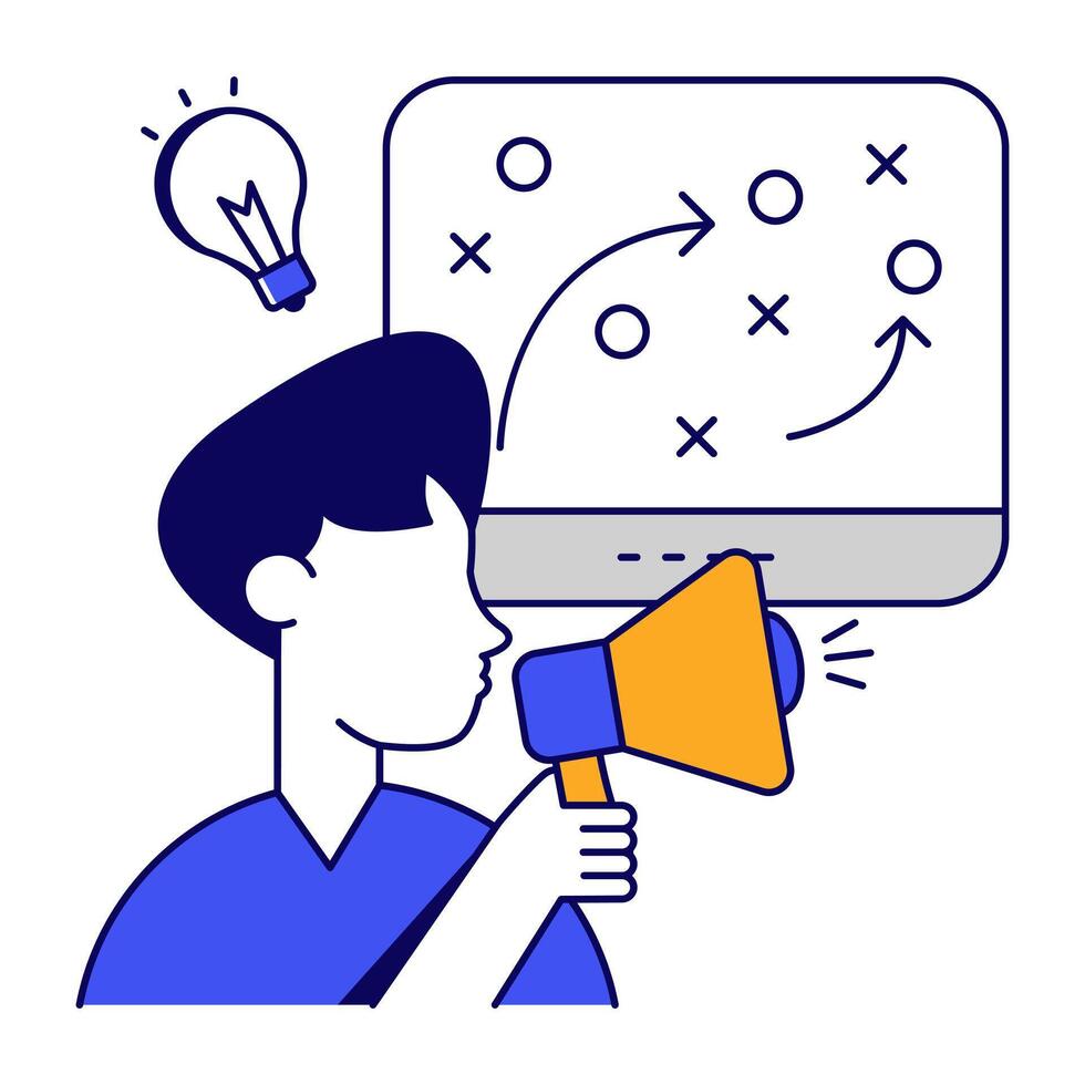 A unique Modern design icon of marketing strategy vector