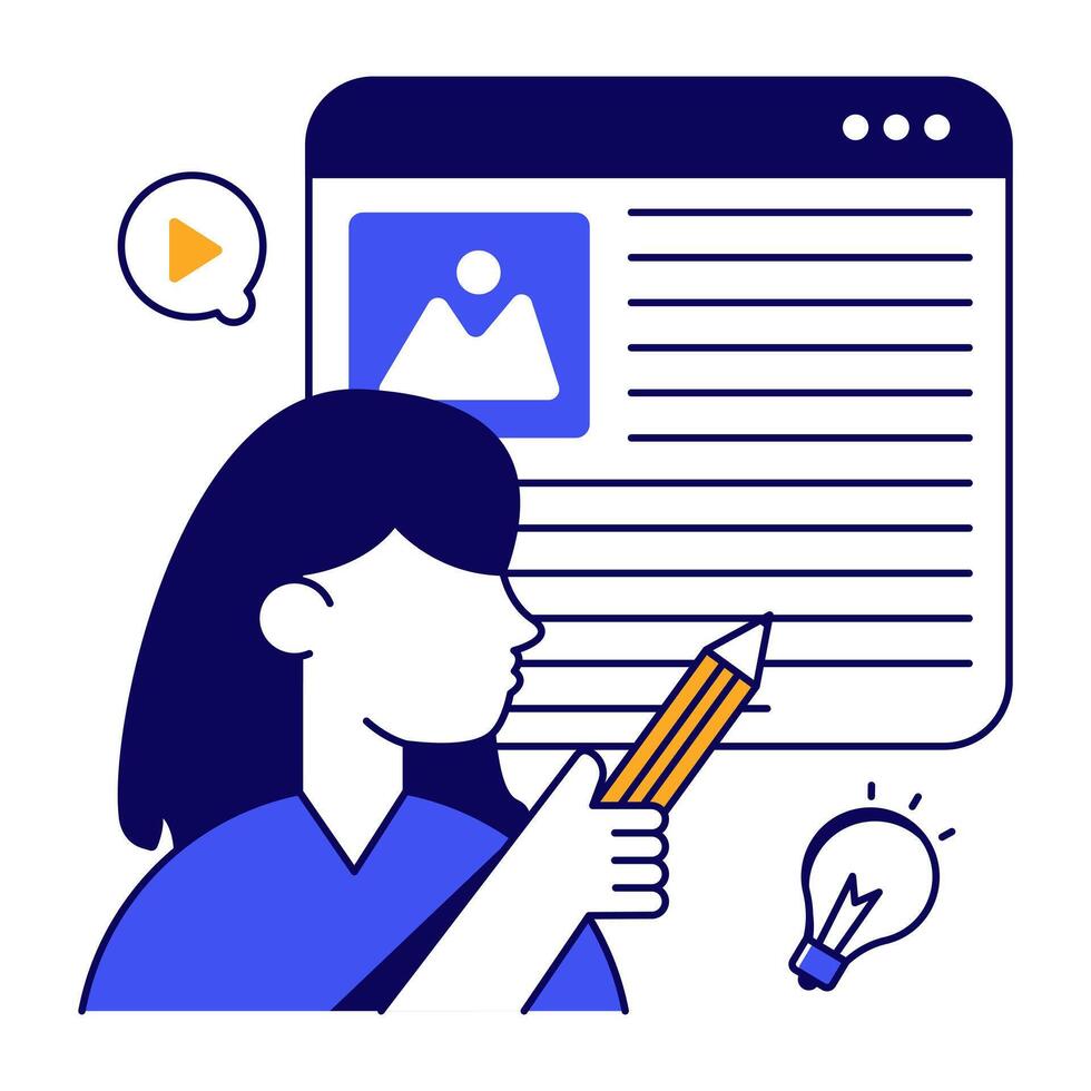 Modern Trendy design icon of online article writing vector