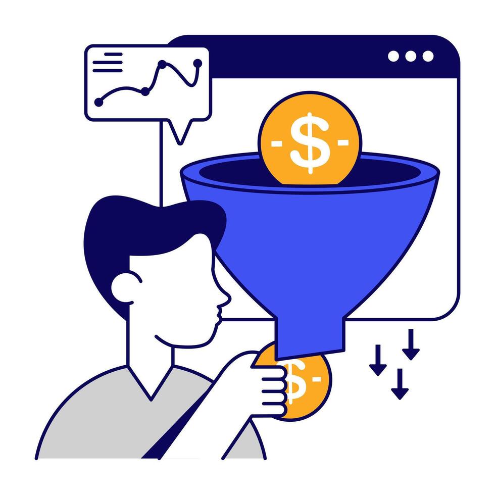 Modern design icon of sales funnel vector