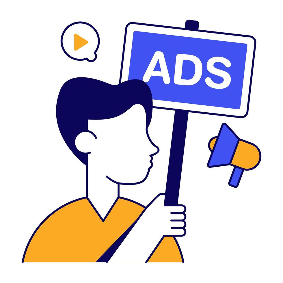 Modern Premium download icon of ad board vector