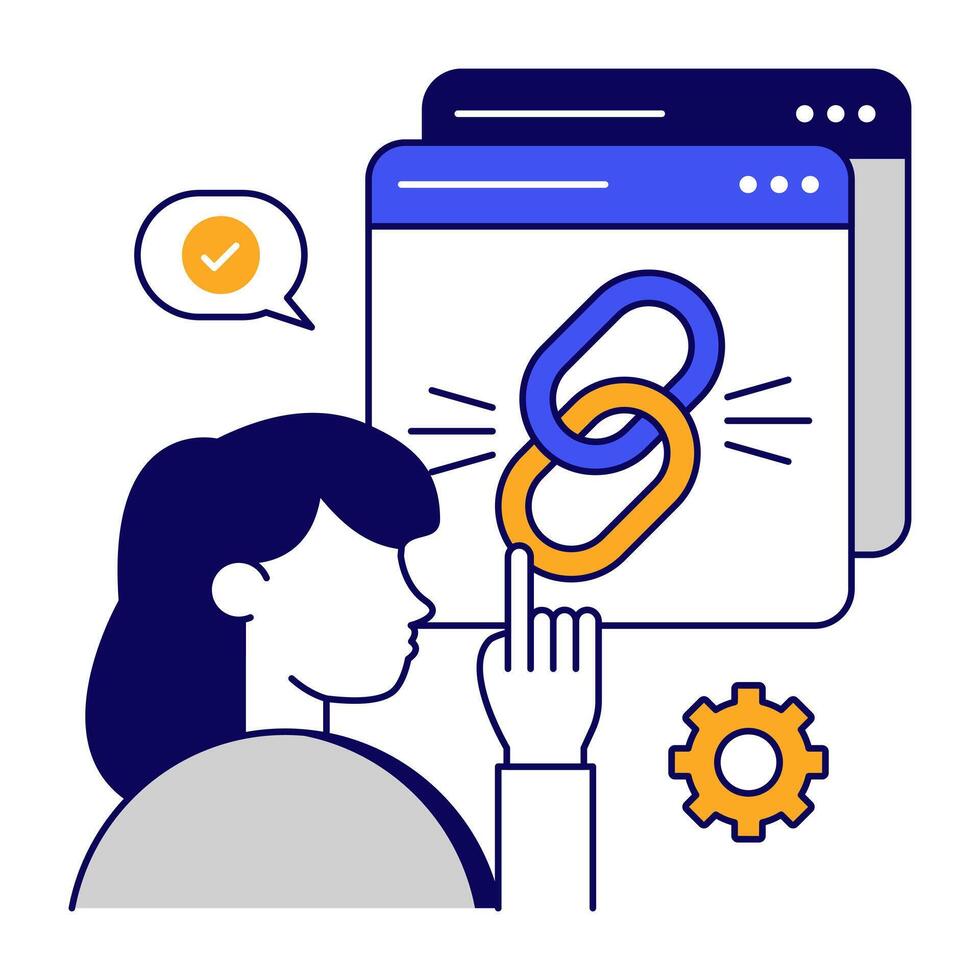 An icon design of linked websites vector