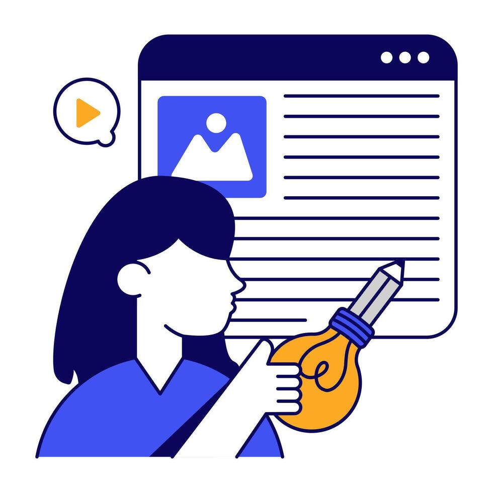 Trendy design icon of creative writing vector
