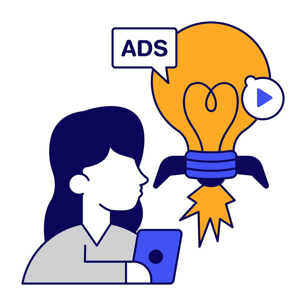Modern design icon of creative ad vector