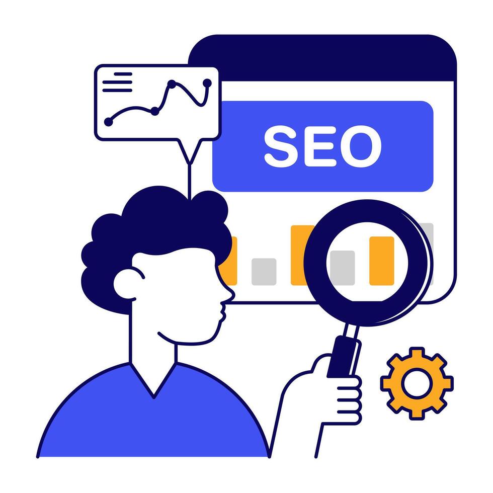 Modern icon of seo analytics vector