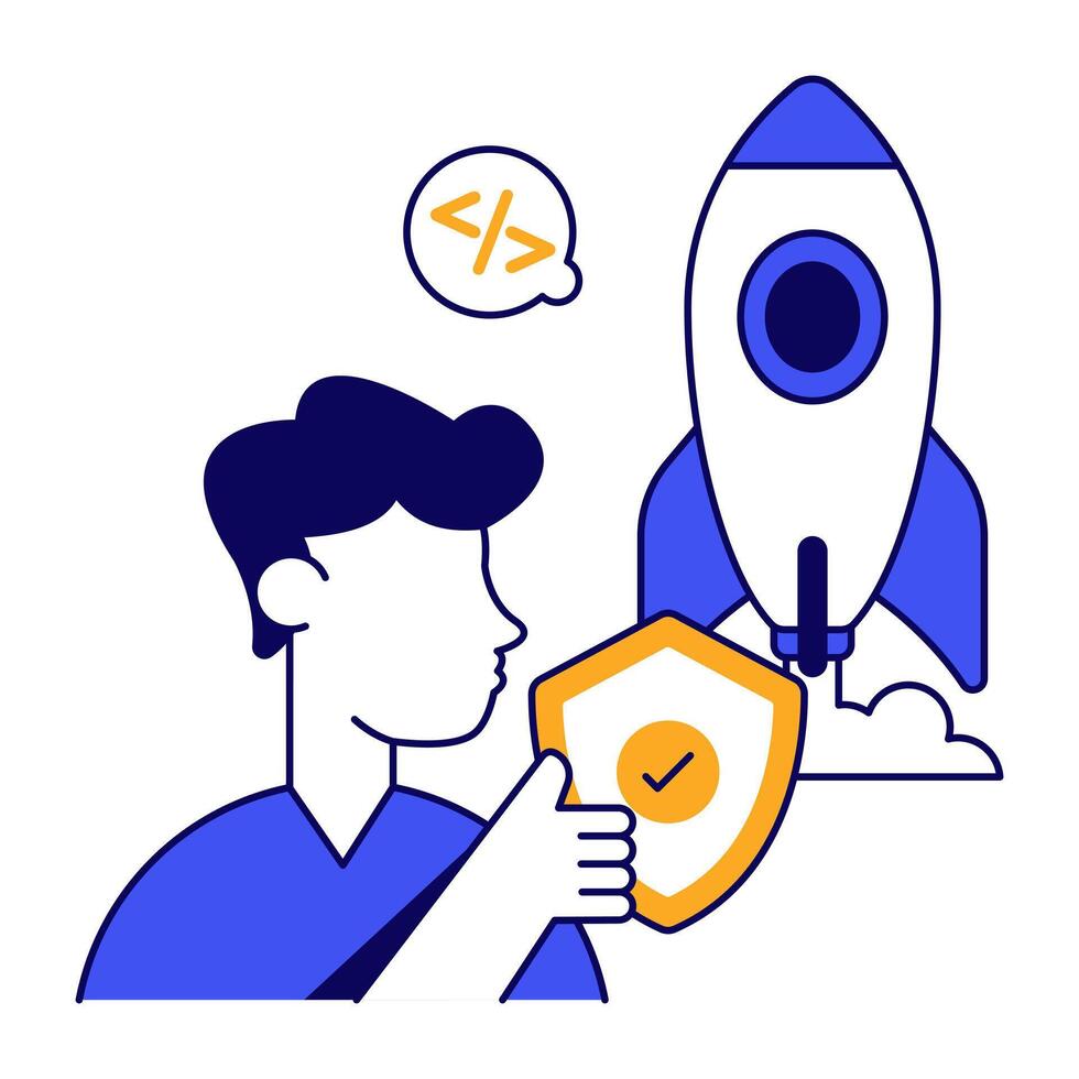 Modern design icon of startup security vector