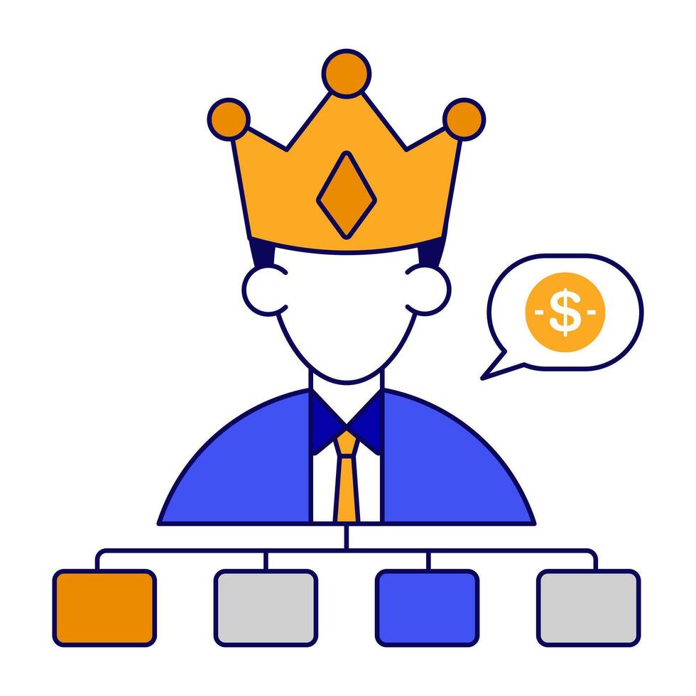 A unique design icon of business king vector