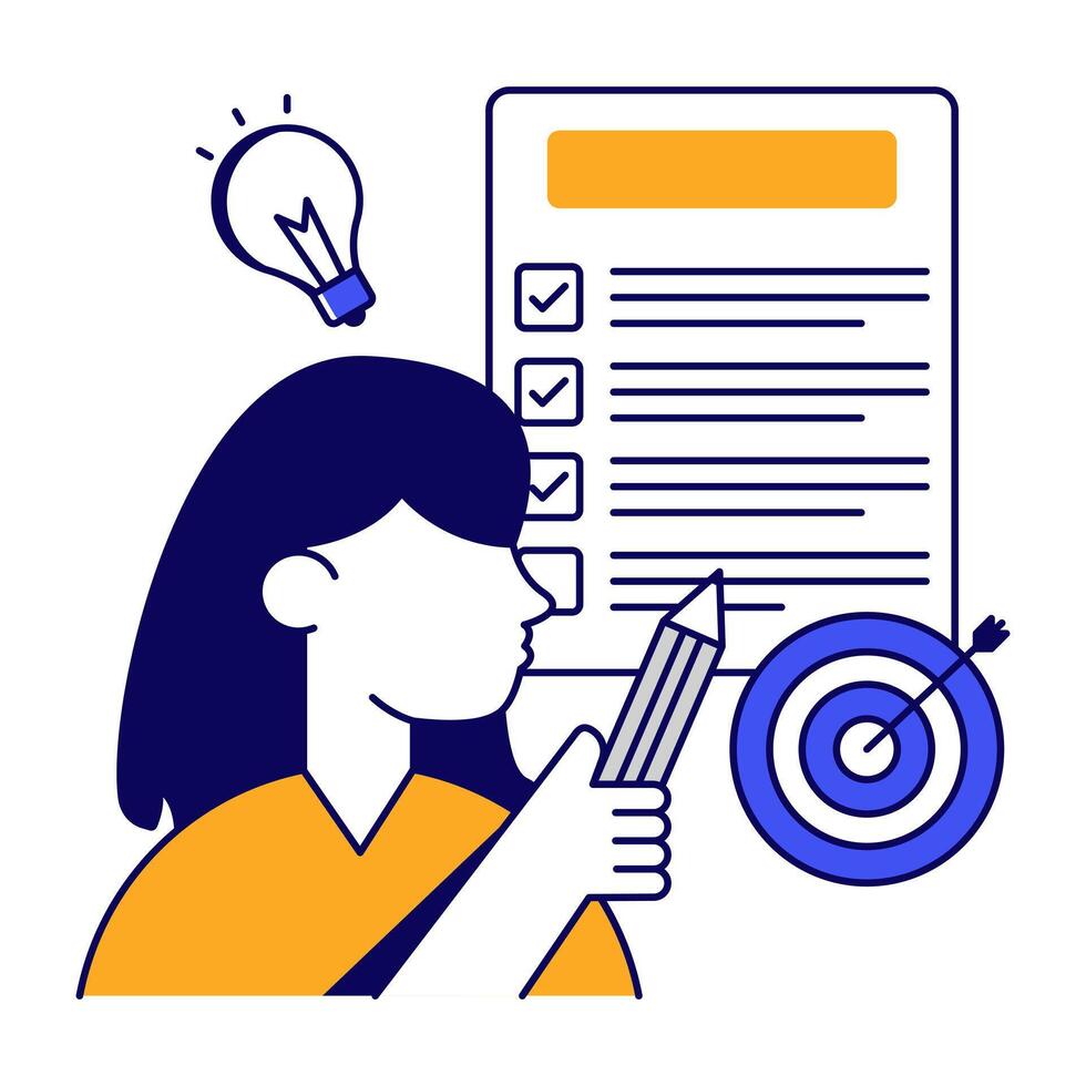 Icon of target list in flat design vector