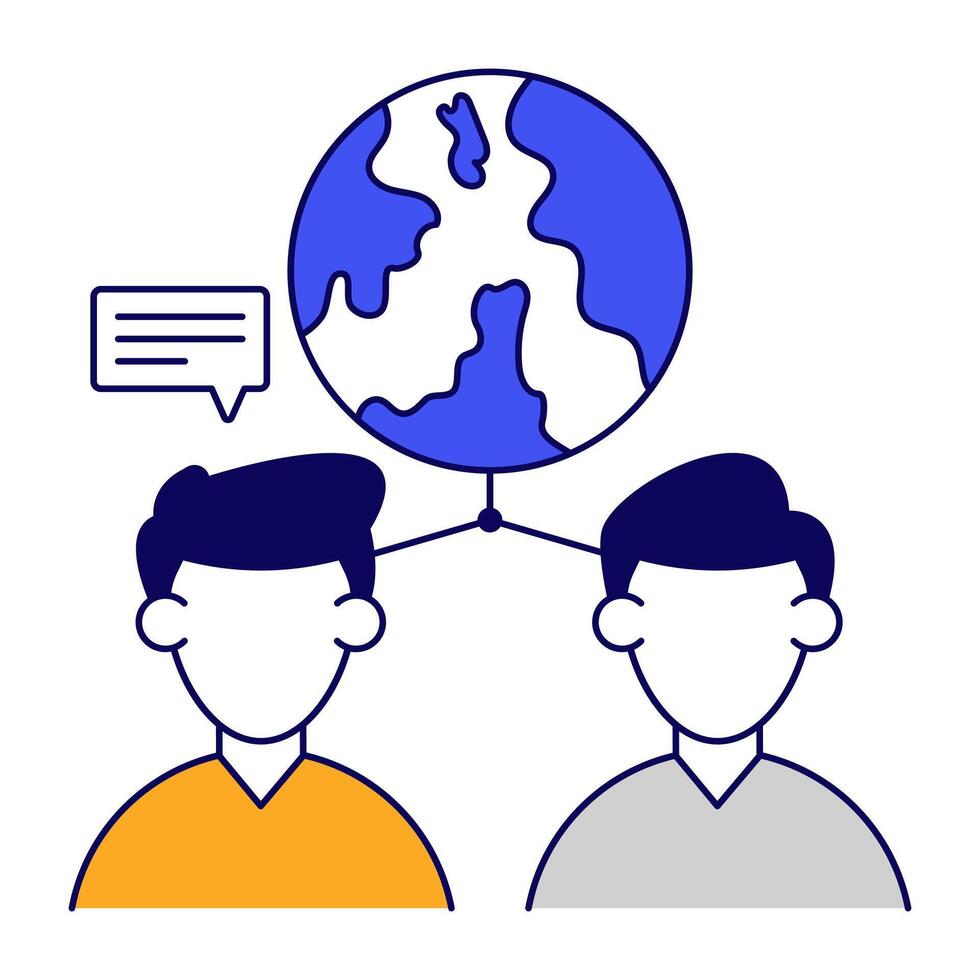 International chat icon, editable vector