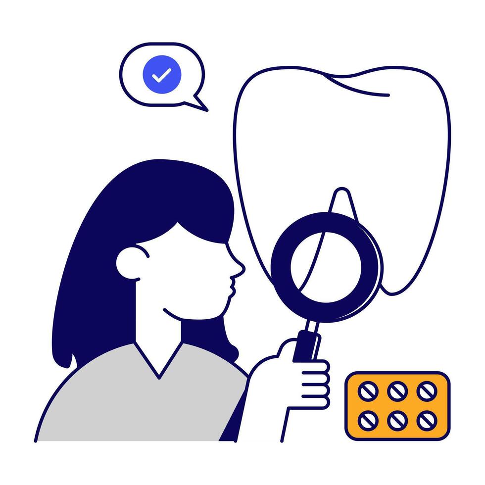 Modern design icon of tooth analysis vector