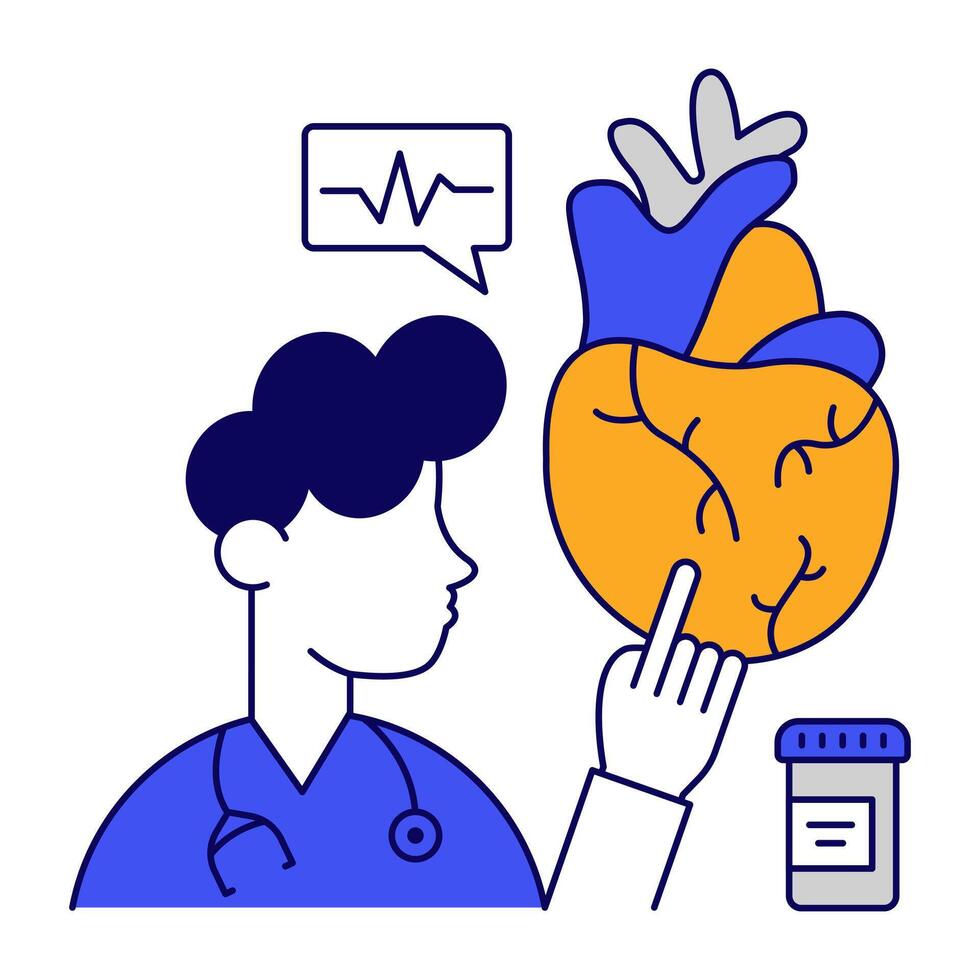 Perfect design icon of heart, muscular organ vector