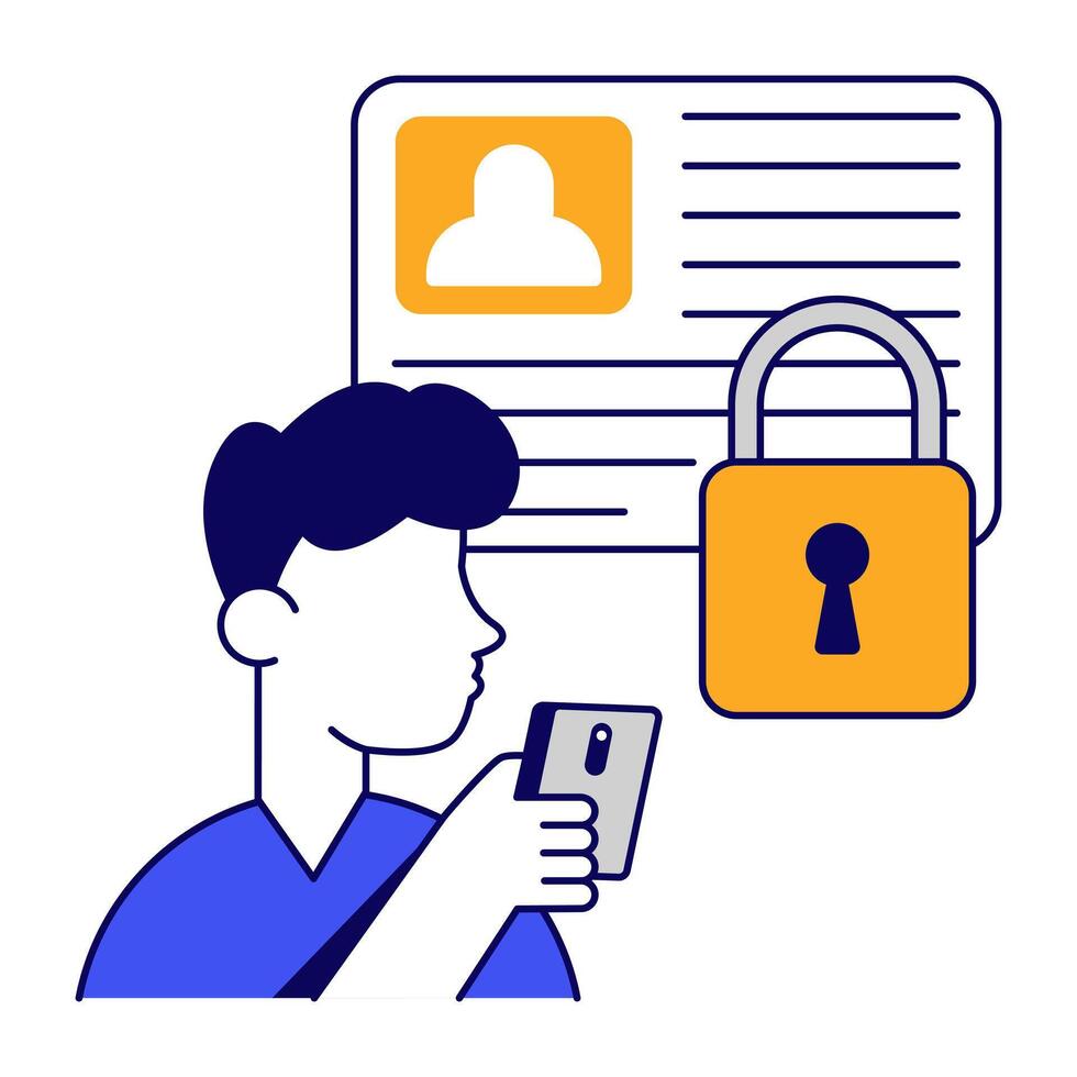 Perfect design icon of profile security vector