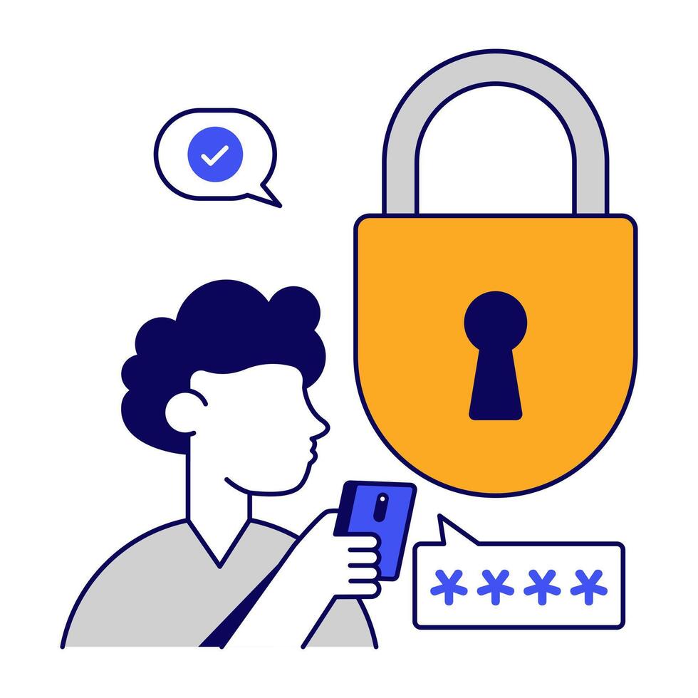 Flat design icon of padlock vector