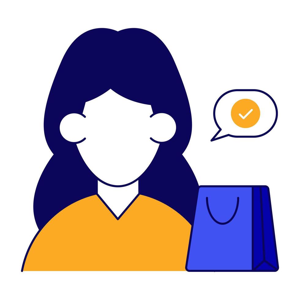 Trendy design icon of shopping girl vector