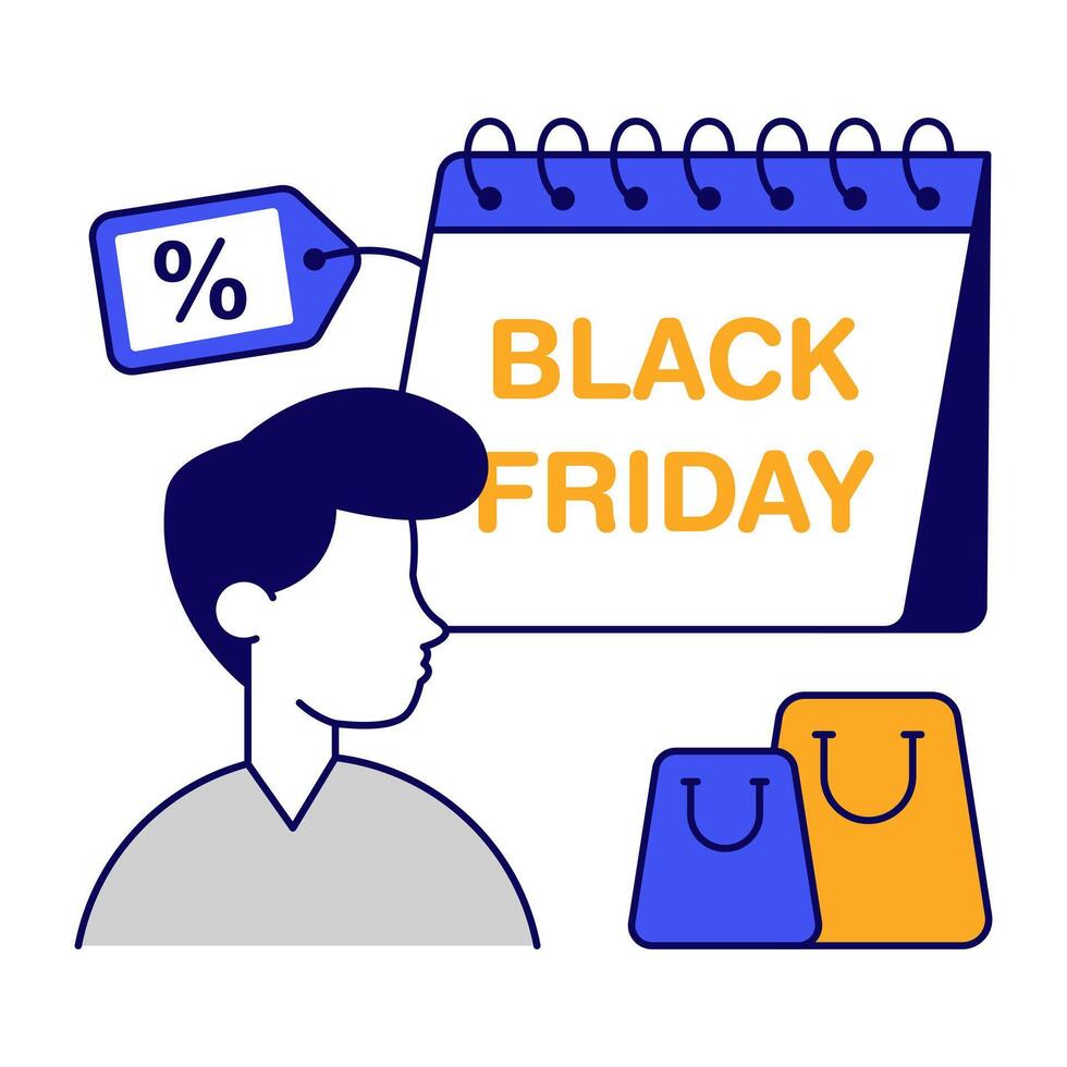 Trendy design icon of black friday sale vector