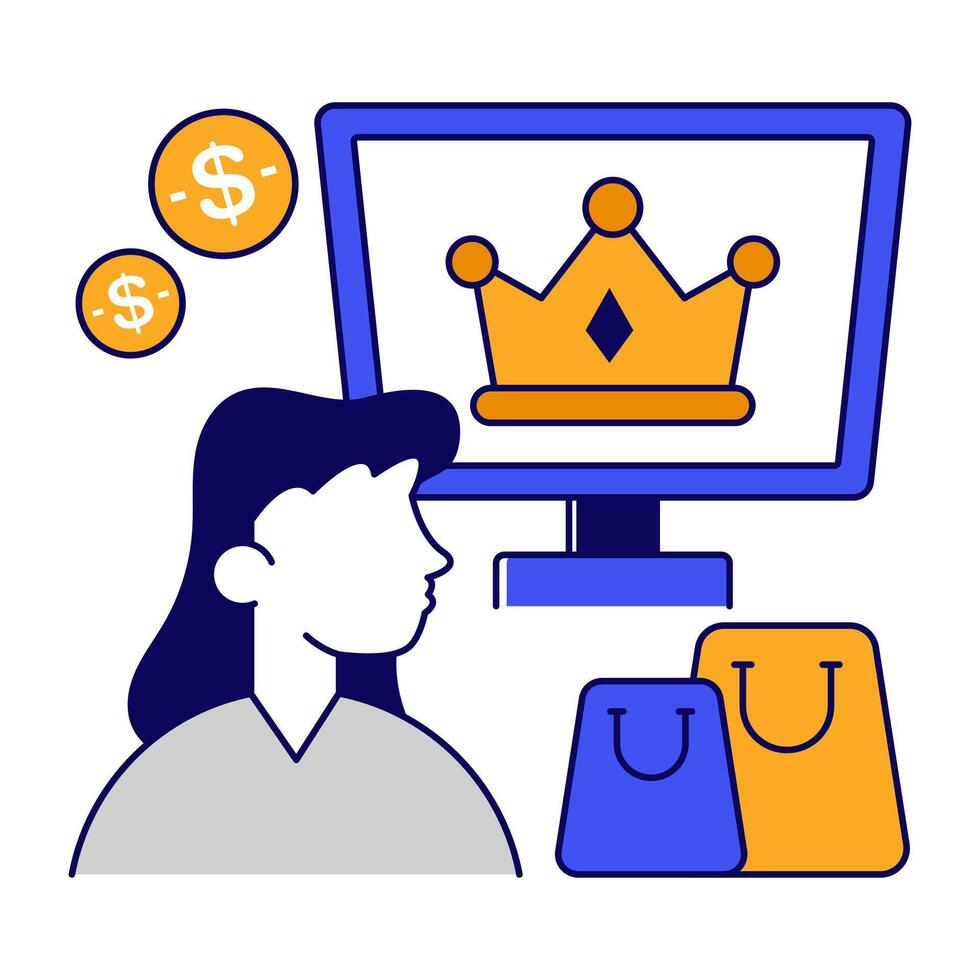 Modern design icon of premium shopping vector