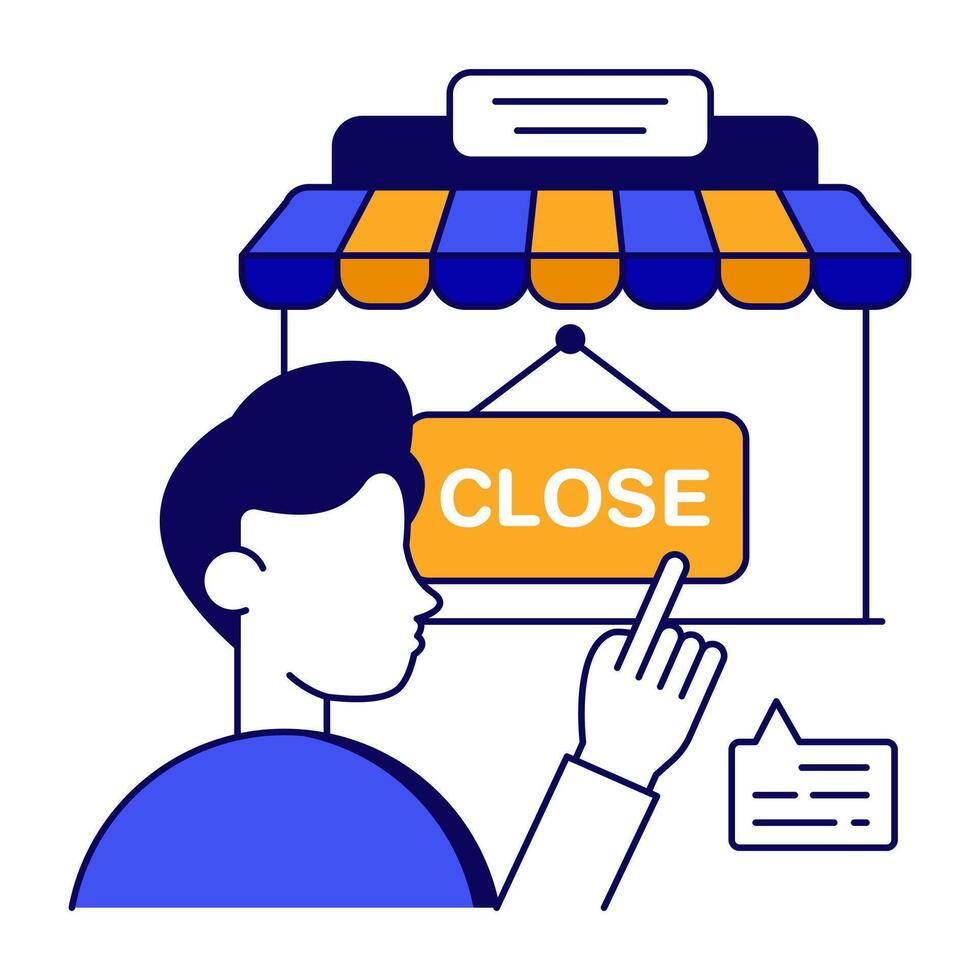 Conceptual isometric design icon of shop close board vector