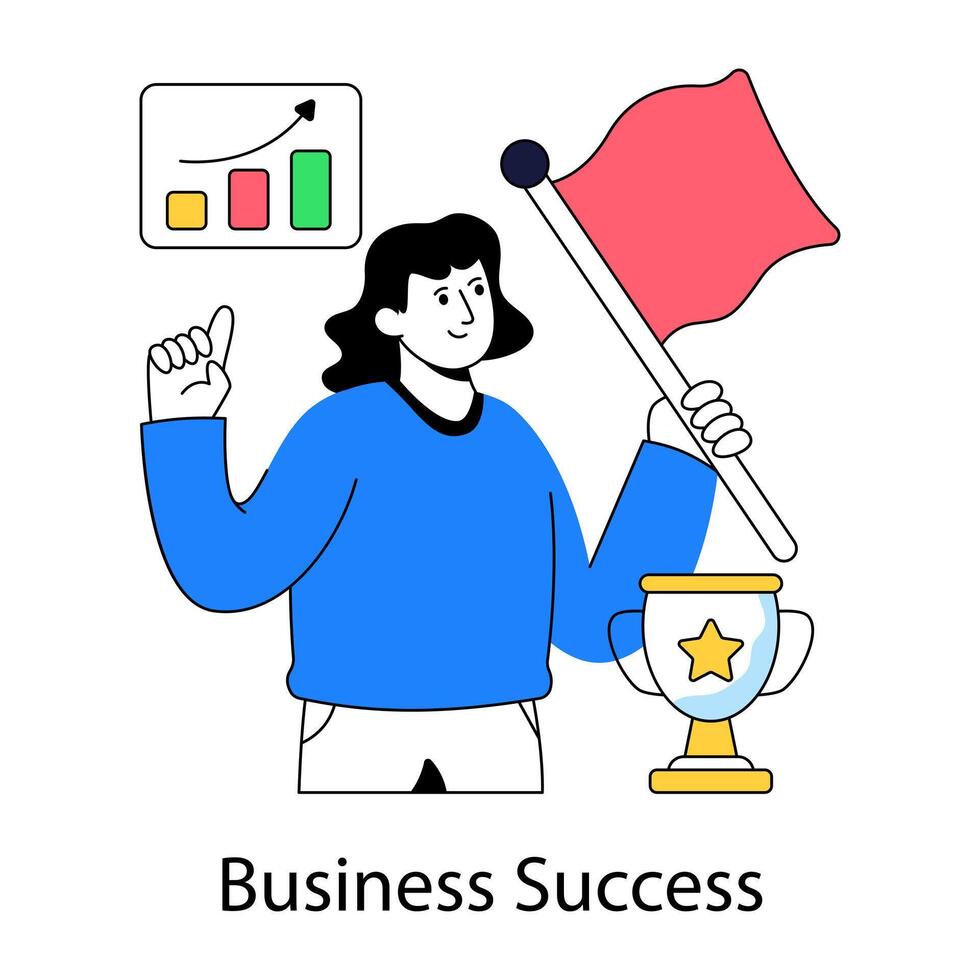 A trendy design illustration of business success vector