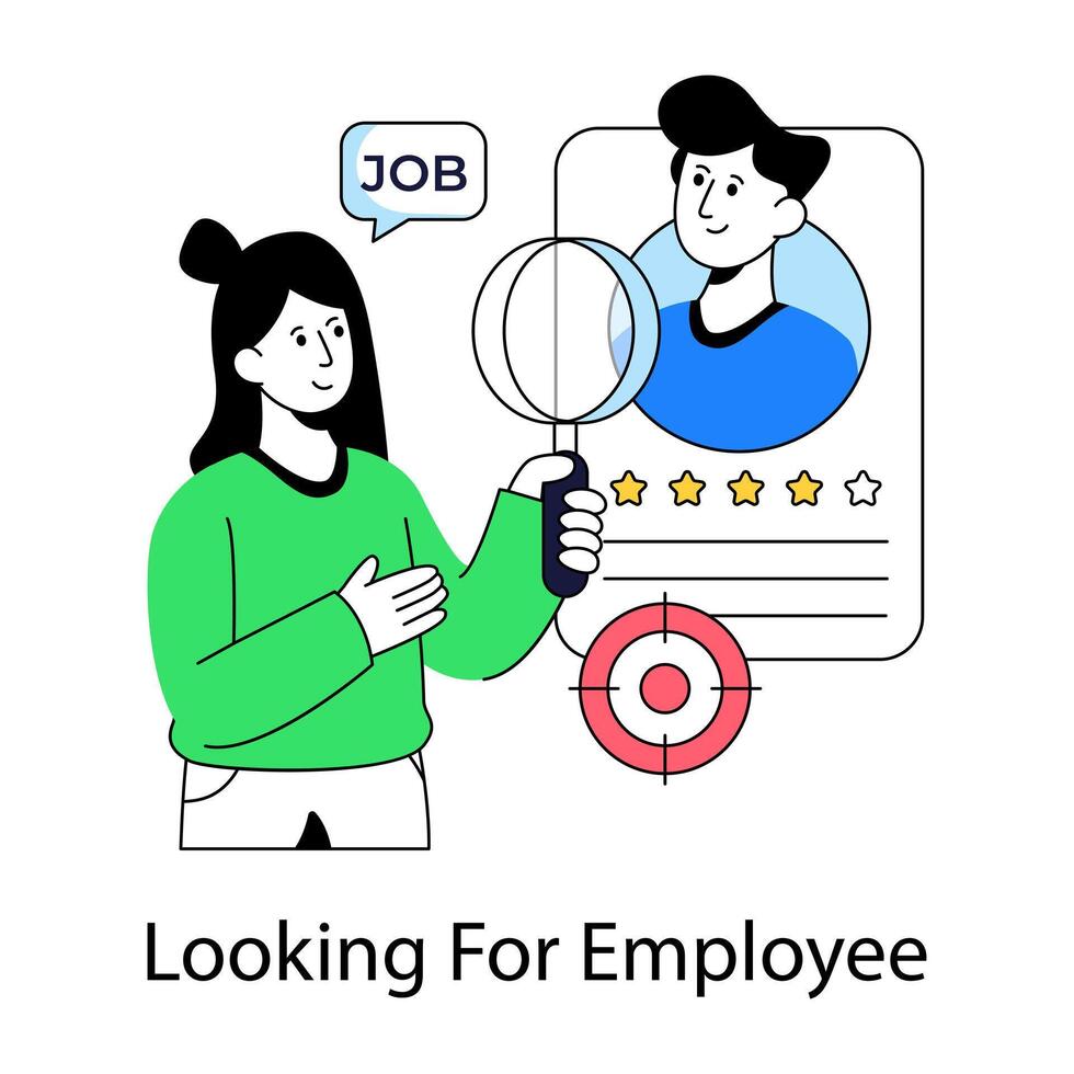 Looking for employee illustration, editable vectors