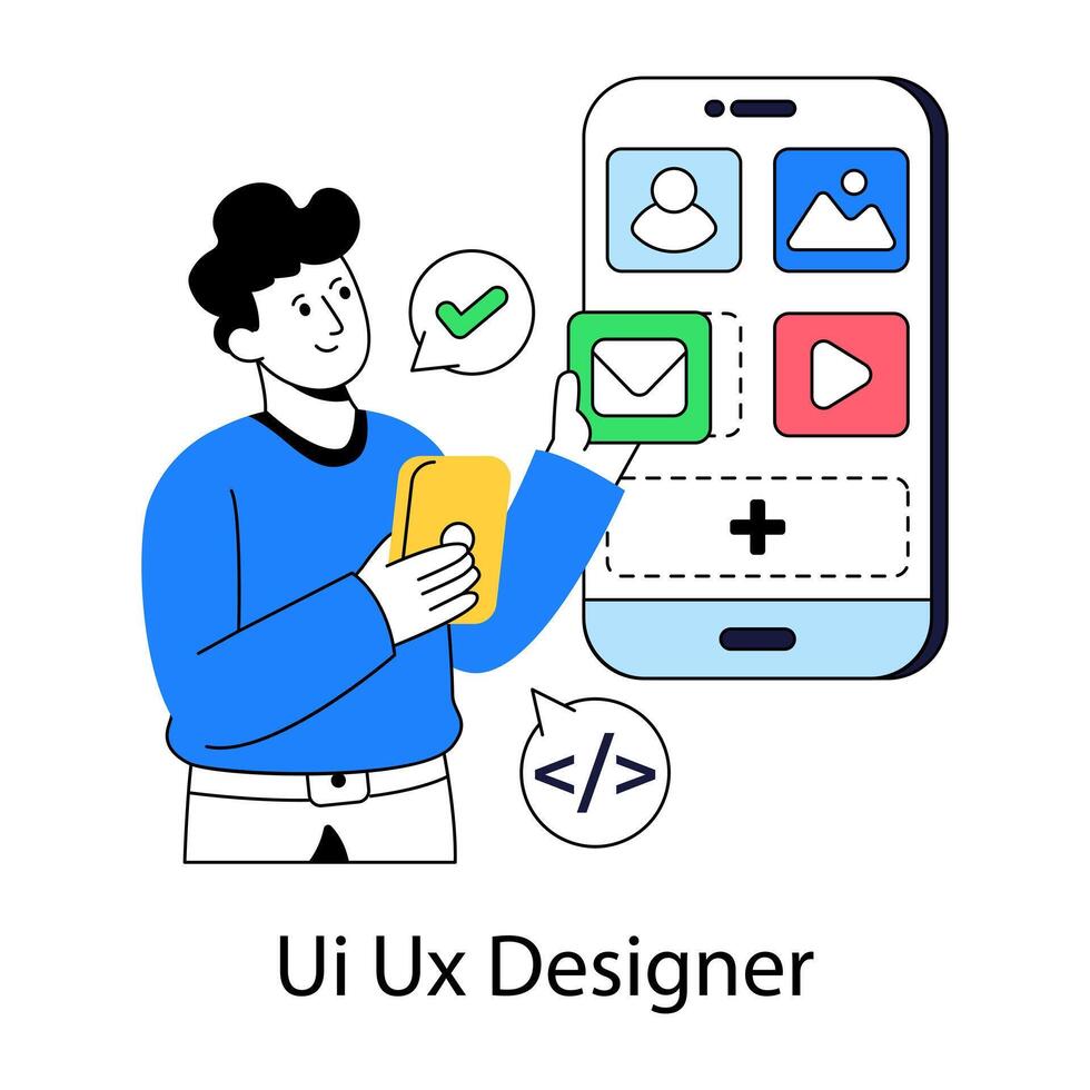 design of Ui ux designer vector