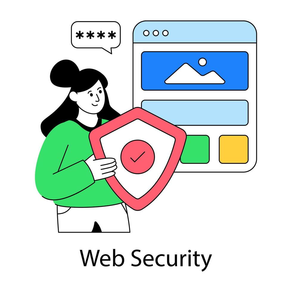Modern design illustration of web security vector
