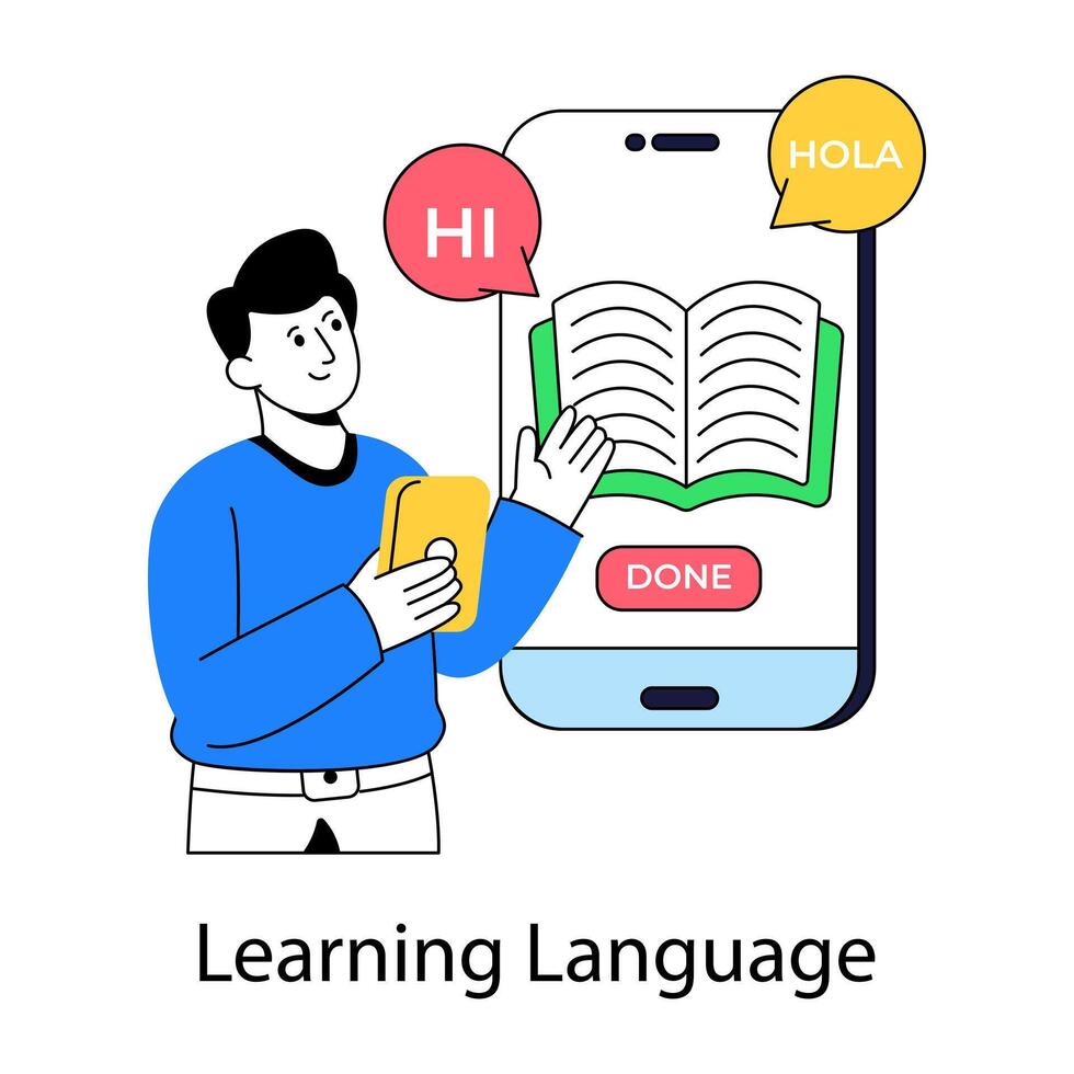 Conceptual design illustration of mobile book vector