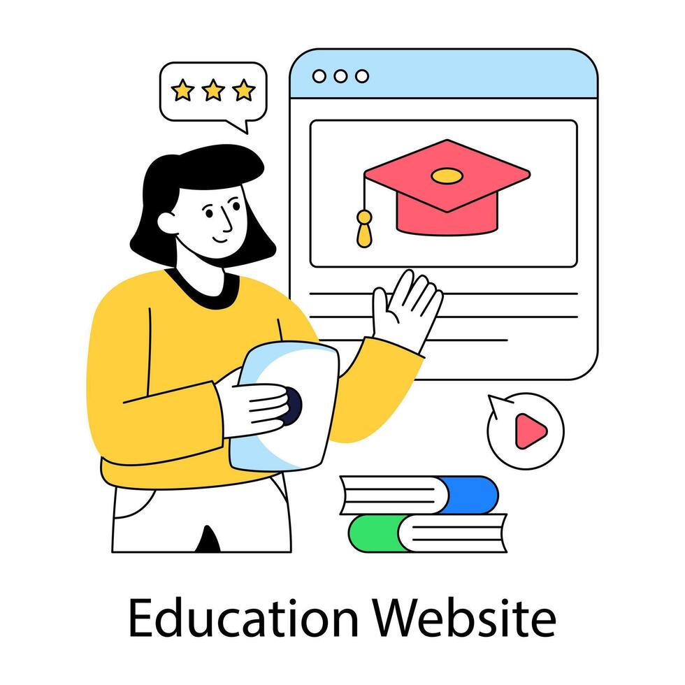 Creative design illustration of education website vector