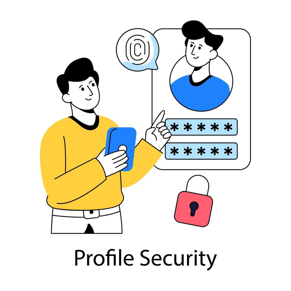 Perfect design illustration of profile security vector