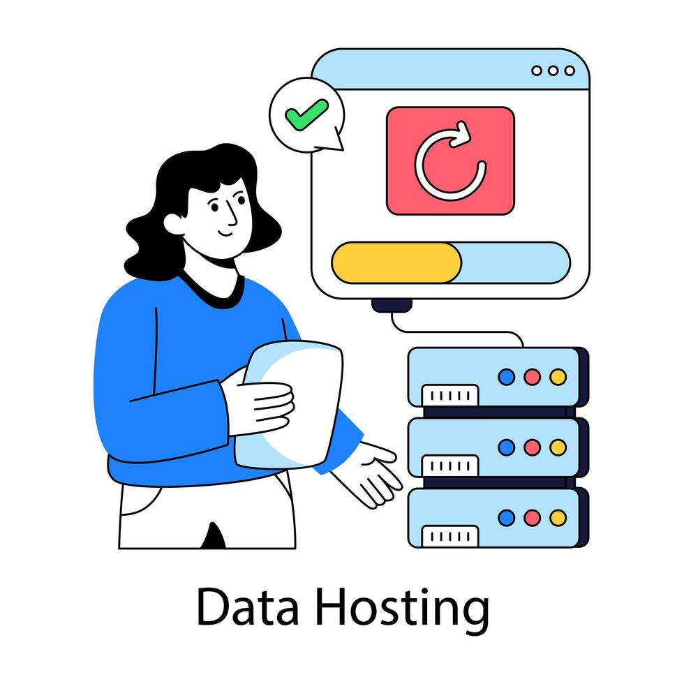 An illustration design of data hosting vector