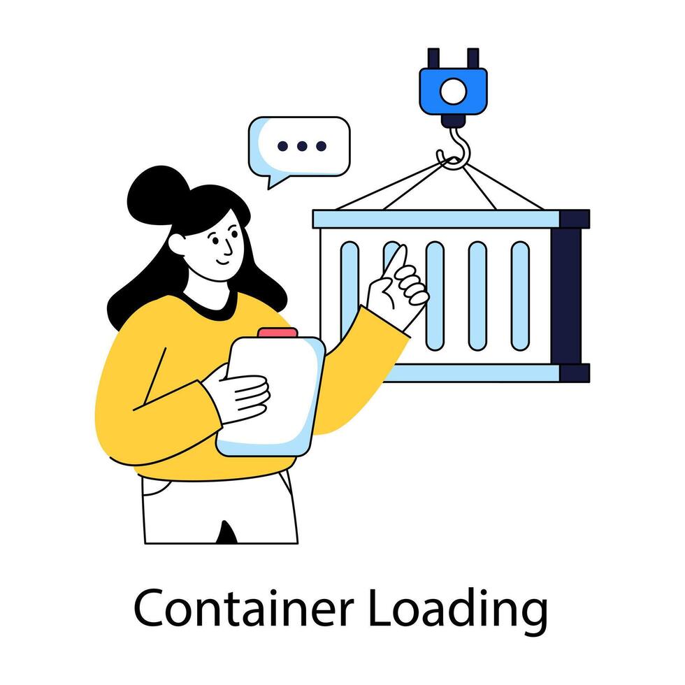 Modern design illustration of container lifting vector