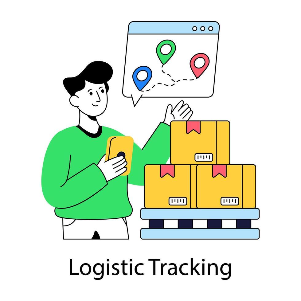Perfect design illustration of logistic tracking vector