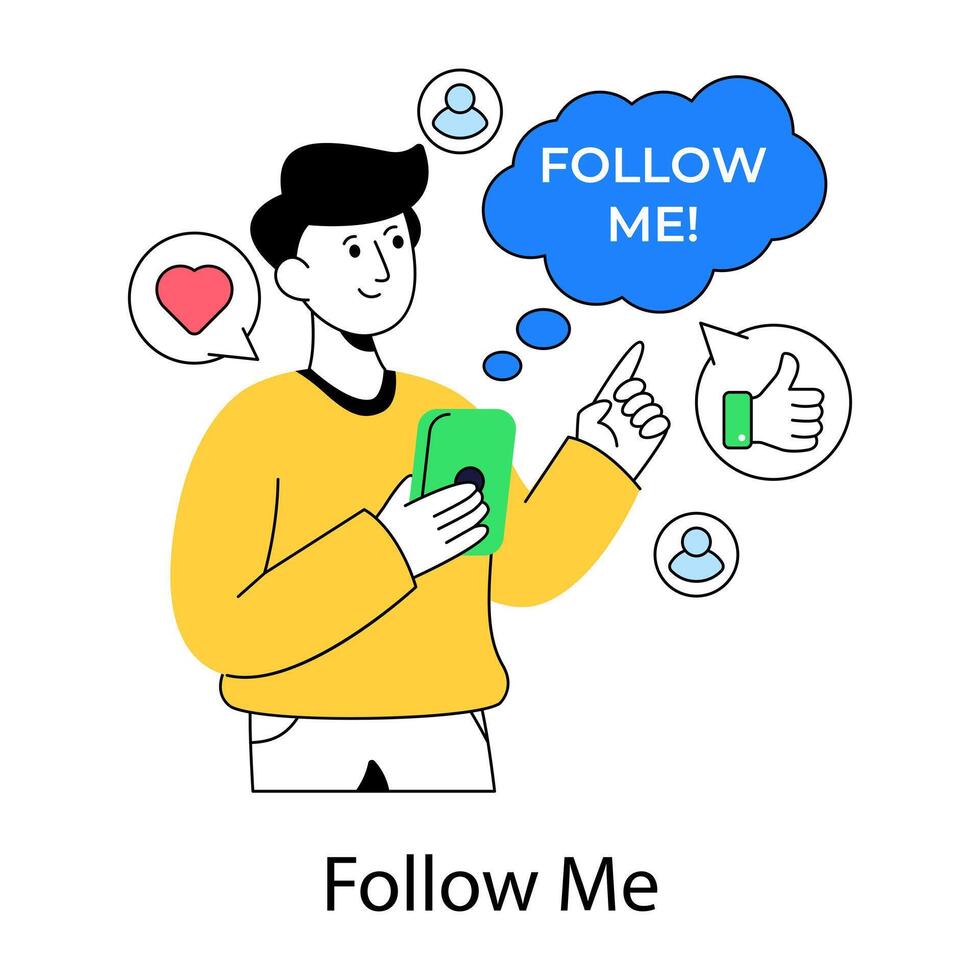 Creative design illustration of follow me vector