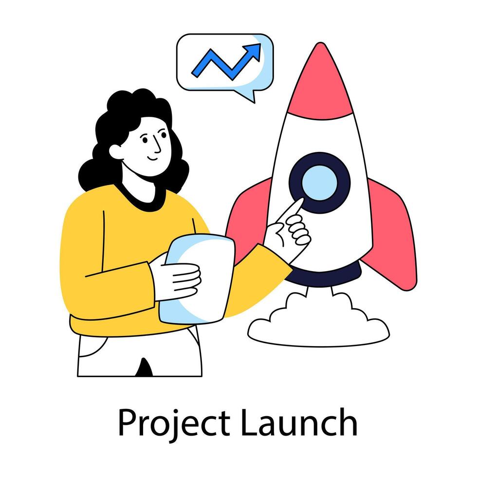 Perfect design illustration of project launch vector