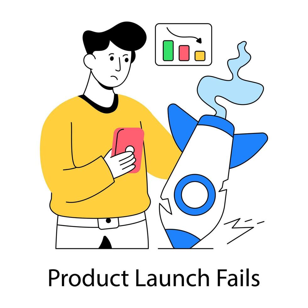 Premium download illustration of product launch fails vector