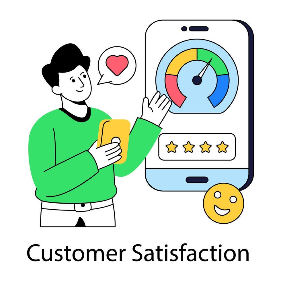 Editable design illustration of customer satisfaction vector