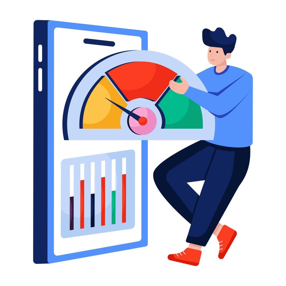 Modern design illustration of mobile speed optimization vector