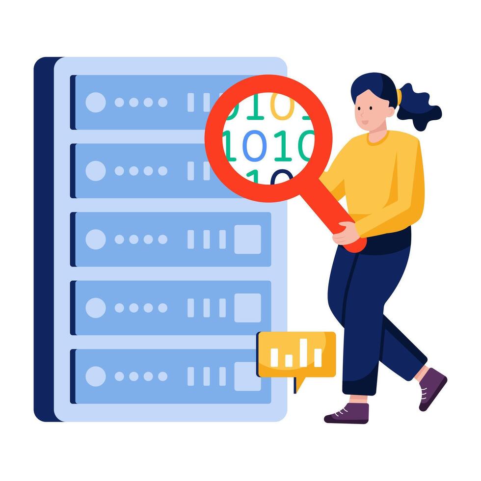 An editable design illustration of search binary data vector
