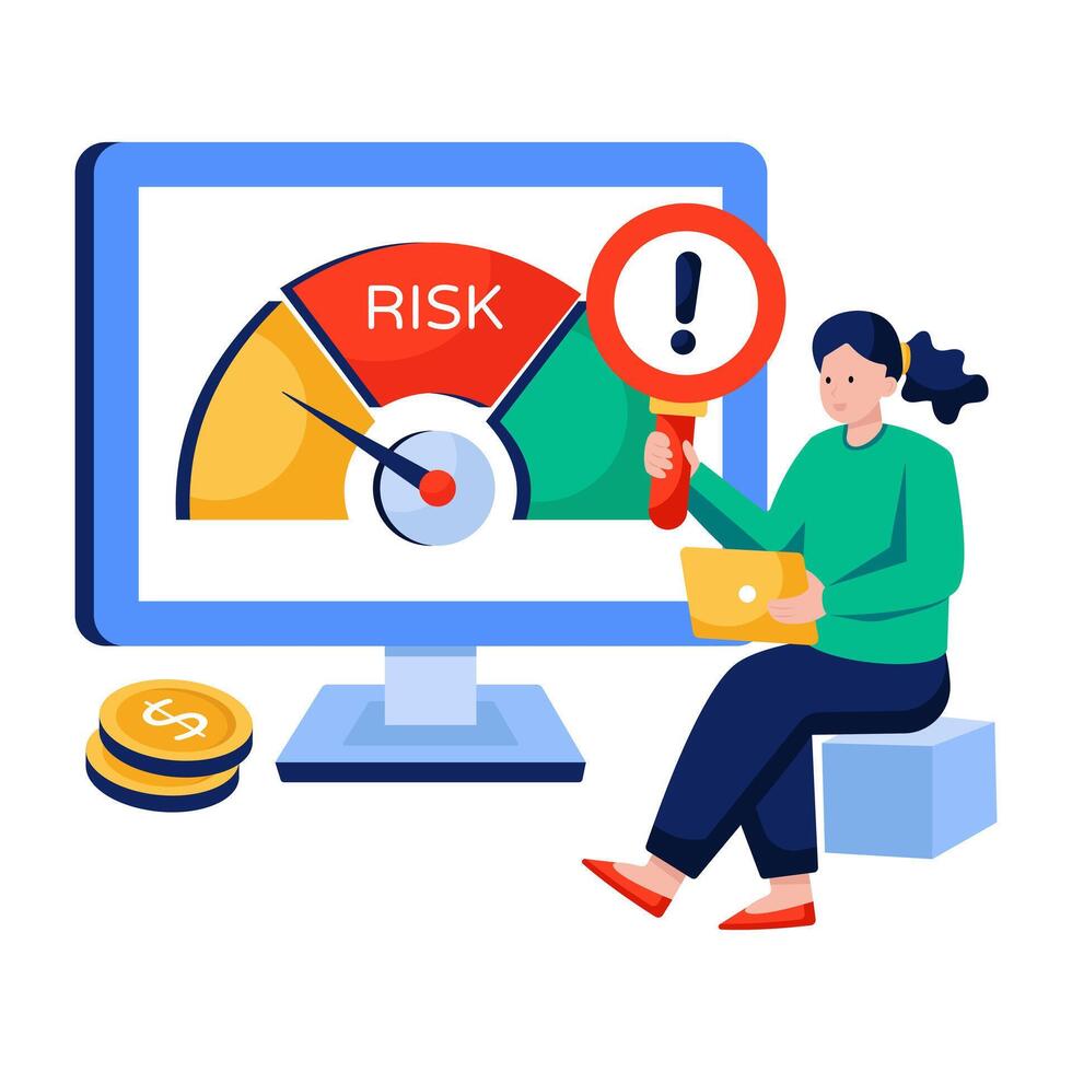 Editable design illustration of risk analysis vector