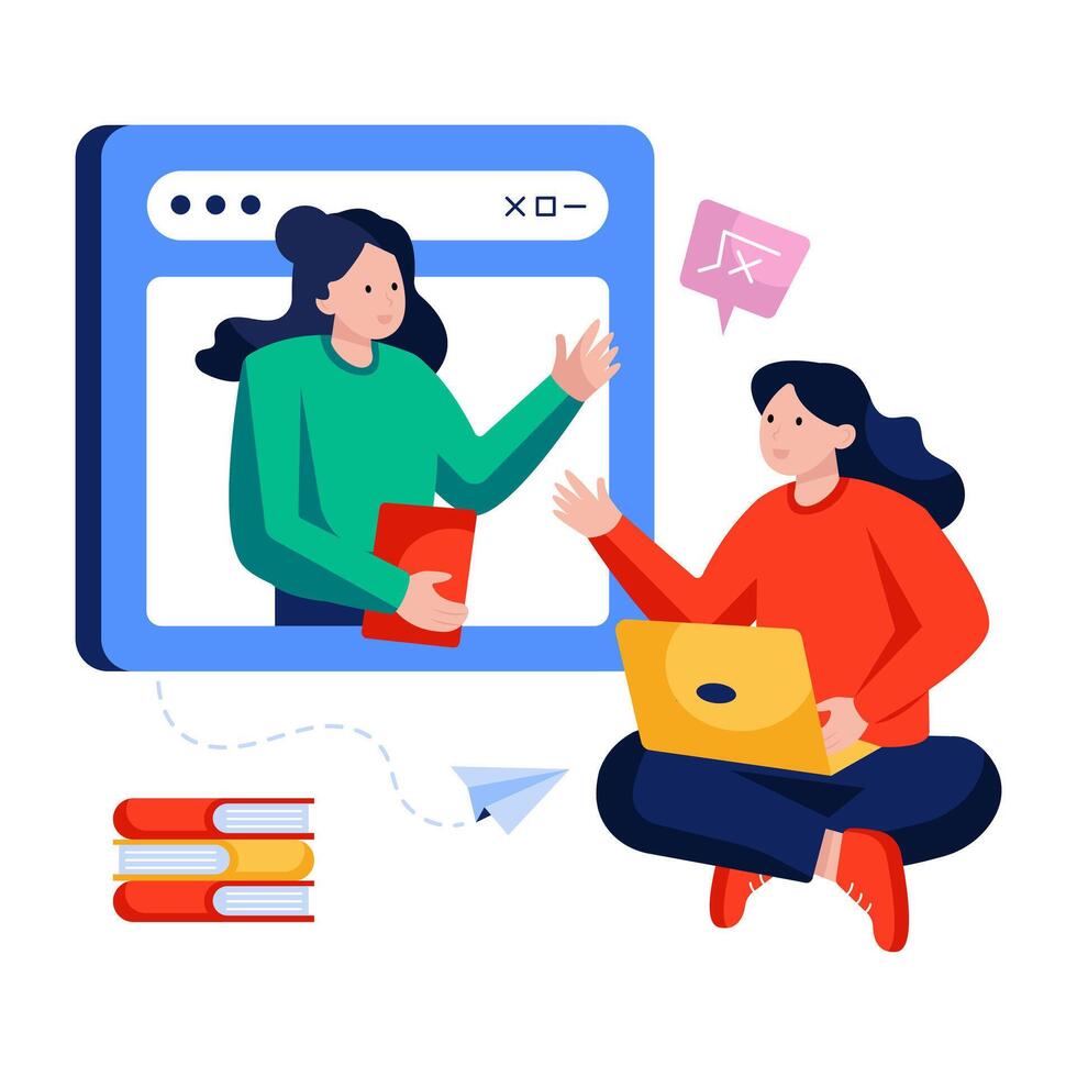 Modern design illustration of online tutor vector