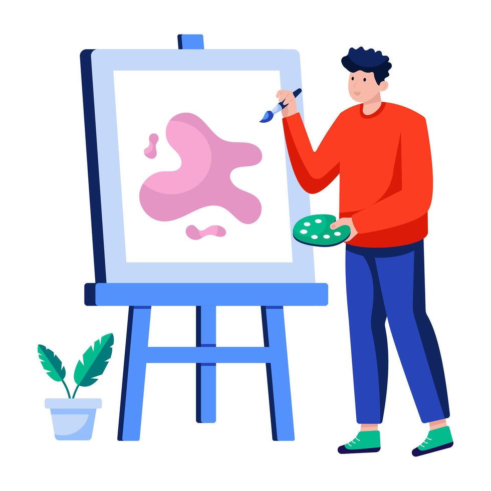 design of painting, flat illustration vector