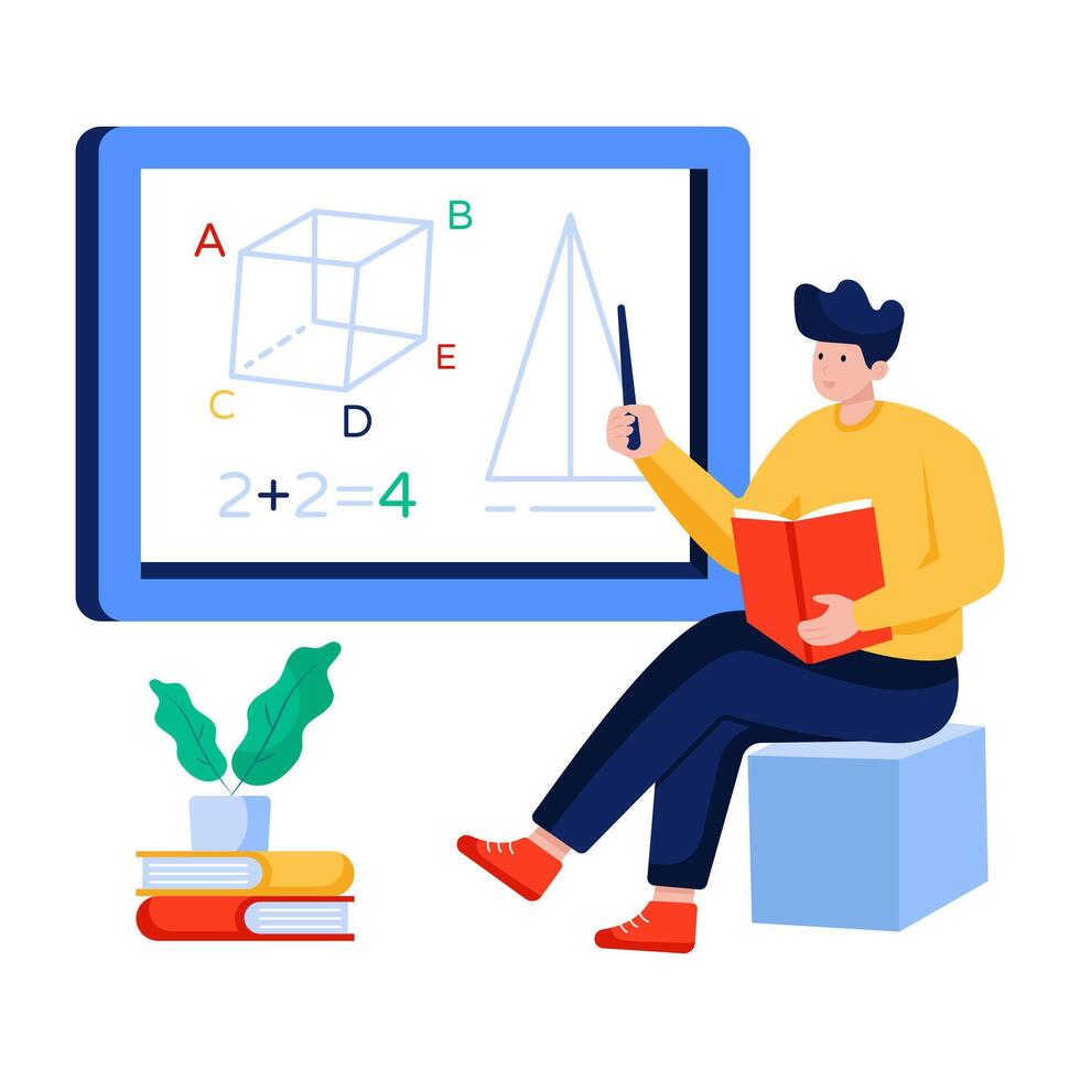 A creative design illustration of math learning vector