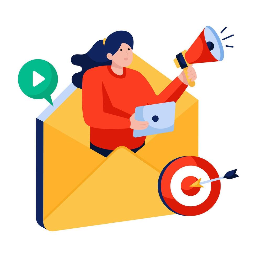 Creative design illustration of mail marketing vector