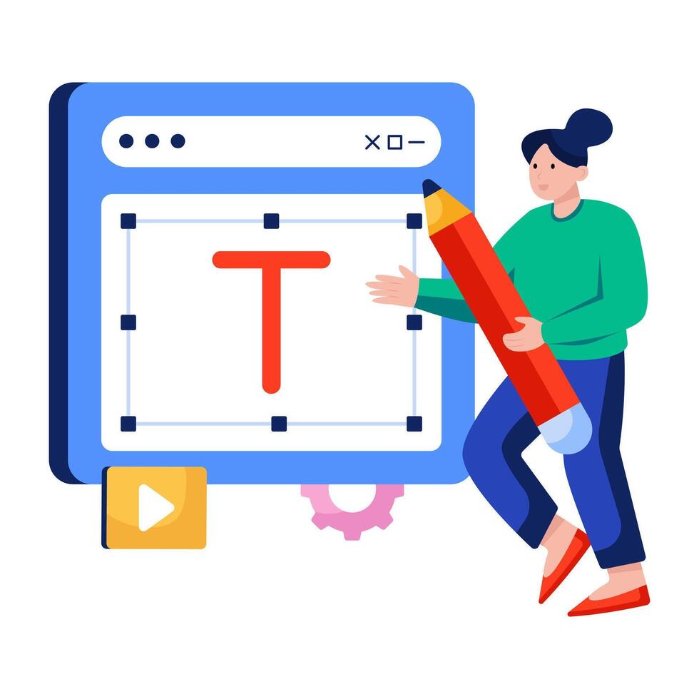 An illustration flat design of typography vector