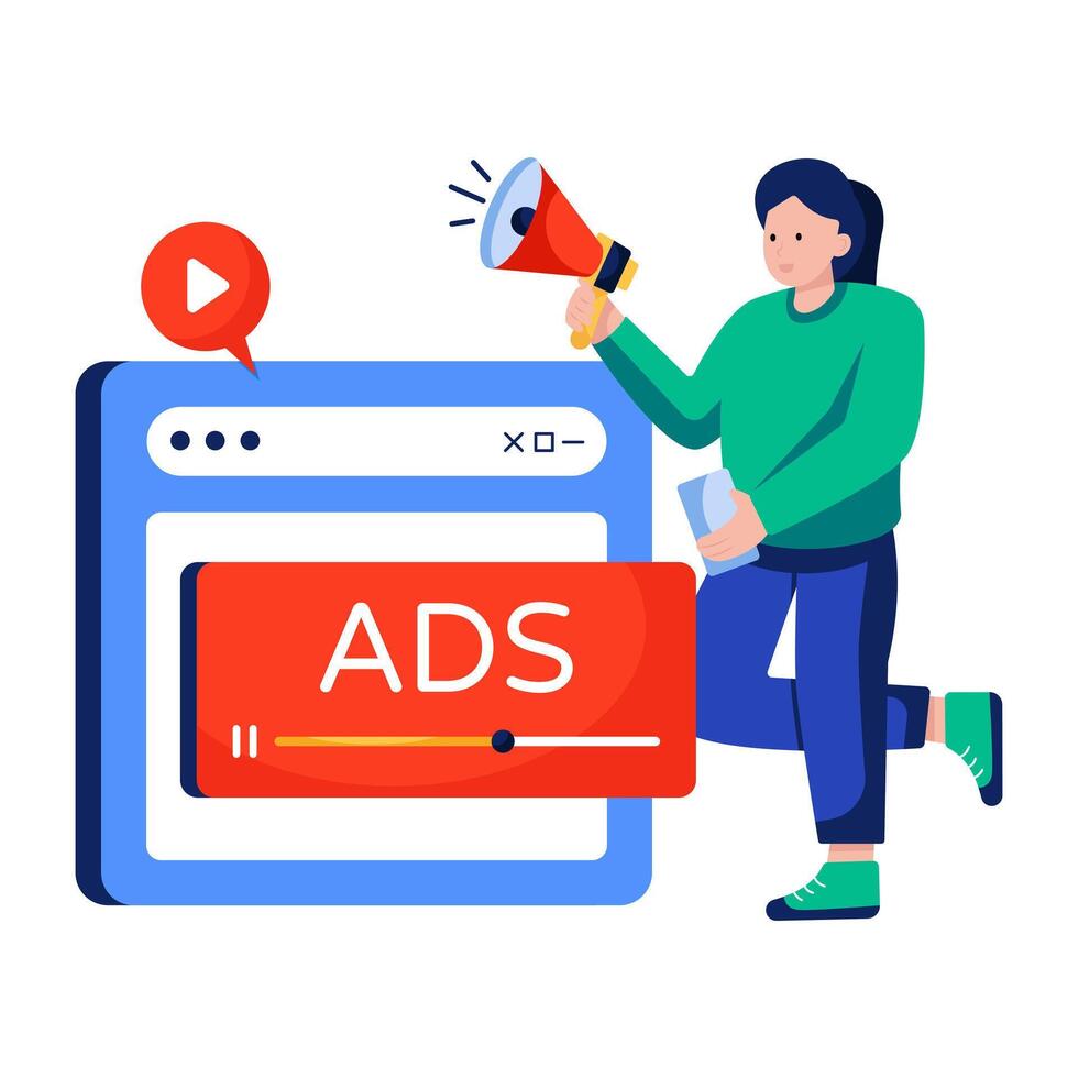 Perfect design illustration of advertisement website vector