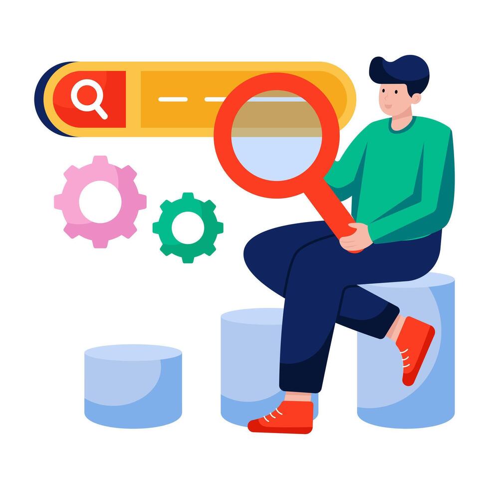 A beautiful design illustration of search setting vector