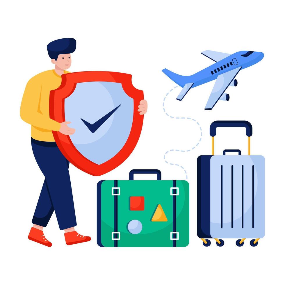Modern design illustration of secure travel vector